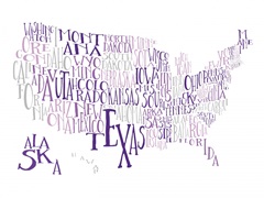 Purples US Typography Map