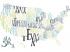 Tea Lime US Typography Map