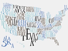 Turquoise Noise US Typography Map