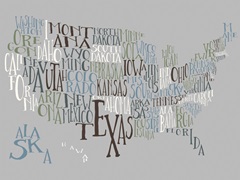 Vintage Chill US Typography Map