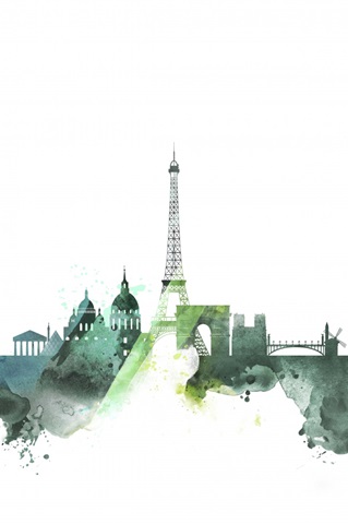 Paris Watercolor Cityscape