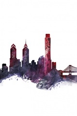 Philadelphia Watercolor Cityscape