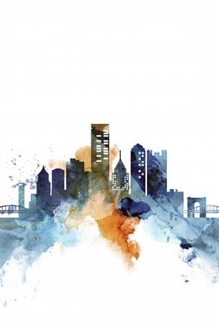 Pittsburgh Watercolor Cityscape