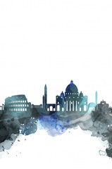 Rome Watercolor Cityscape
