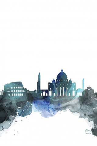 Rome Watercolor Cityscape