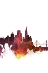 San Francisco Watercolor Cityscape