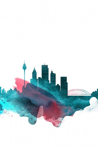Sydney Watercolor Cityscape
