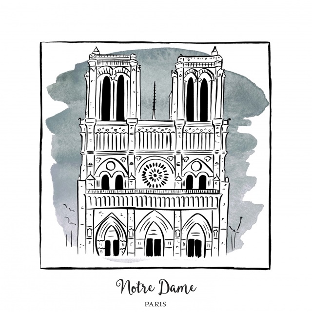 Notre Dame - Brushstroke Buildings