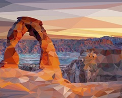Arches National Park - Low-Poly Art