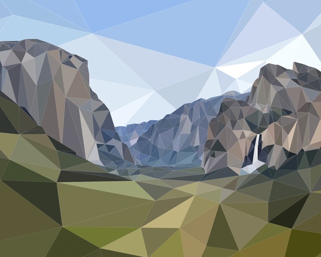 Yosemite National Park - Low-Poly Art