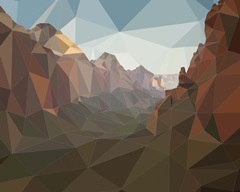 Zion National Park - Low-Poly Art