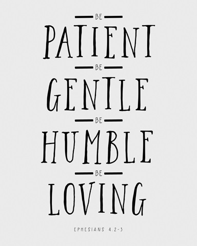 Ephesians 4:2-3 - Scripture Art in Black and White
