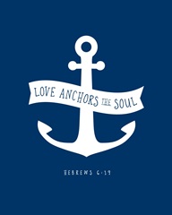 Hebrews 6:19 - Scripture Art in White and Navy
