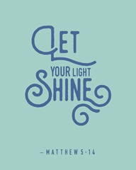 Matthew 5:14 - Scripture Art in Blue and Teal