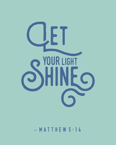 Matthew 5:14 - Scripture Art in Blue and Teal