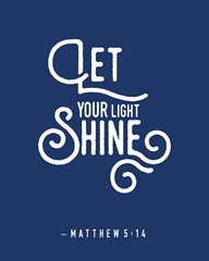 Matthew 5:14 - Scripture Art in White and Navy