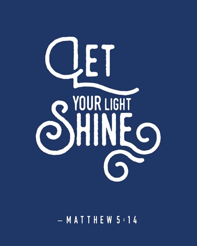 Matthew 5:14 - Scripture Art in White and Navy
