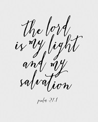 Psalm 27:1 - Scripture Art in Black and White