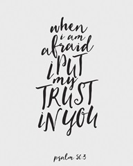 Psalm 56:3 - Scripture Art in Black and White