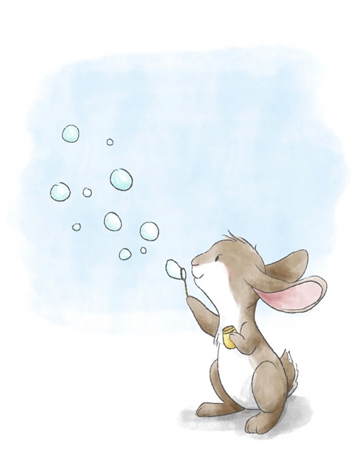 Little Bunny Blowing Bubbles