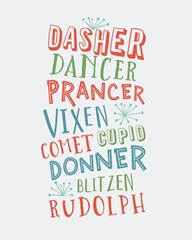 Reindeer Names - Multicolor Light Gray