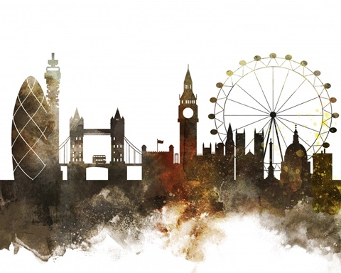London Watercolor Cityscape II
