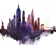 New York City Watercolor Cityscape II