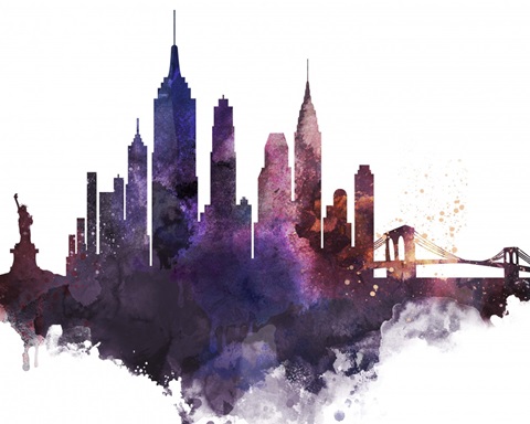 New York City Watercolor Cityscape II