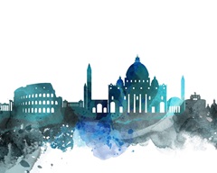 Rome Watercolor Cityscape II