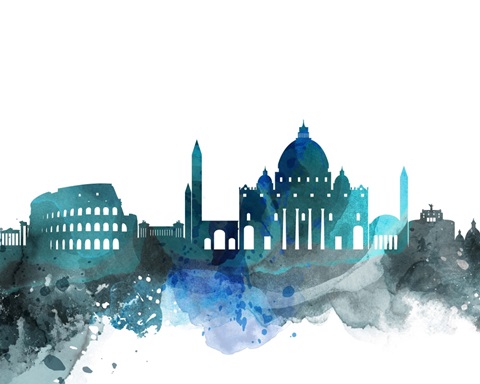 Rome Watercolor Cityscape II