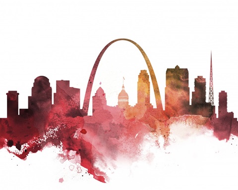 St. Louis Watercolor Cityscape II