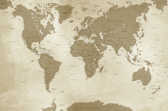 Antique Style World Map