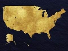 Gold Foil US Map