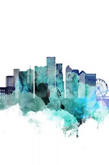Denver Watercolor Cityscape