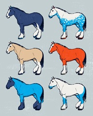 Mid Century Farm - Horses - Bold