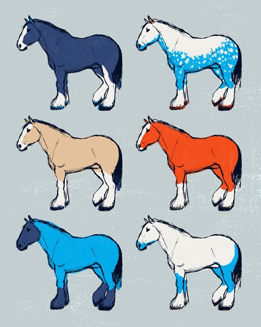 Mid Century Farm - Horses - Bold