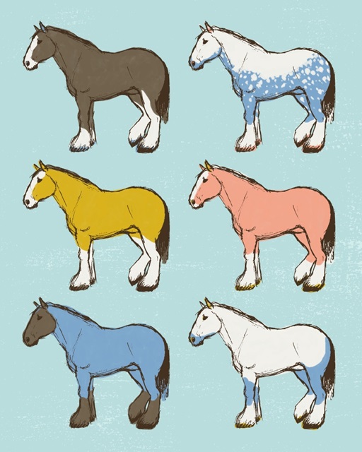 Mid Century Farm - Horses - Neutral