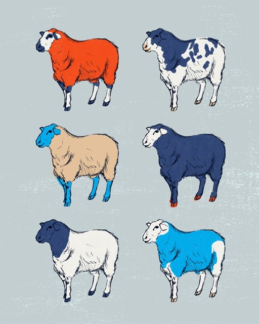 Mid Century Farm - Sheep - Bold