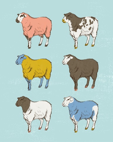 Mid Century Farm - Sheep - Neutral