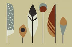 Mid Century - Feathers - Brown