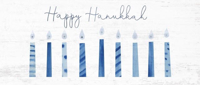 Hanukkah candles on barnwood