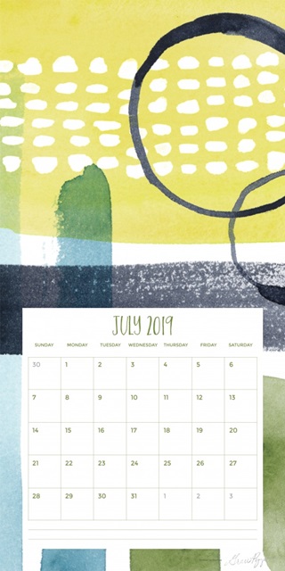 Self-Adhesive Art Calendar - July by Grace Popp