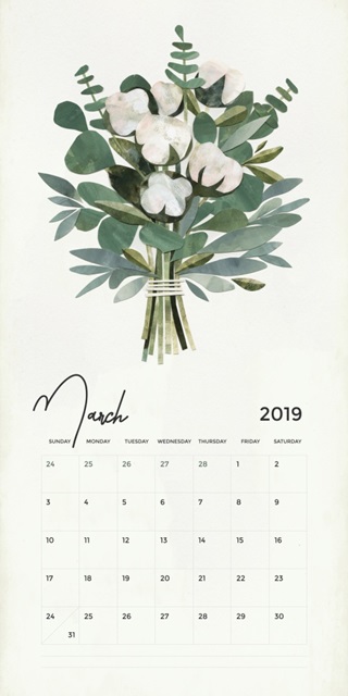 Self-Adhesive Art Calendar - March by Victoria Borges