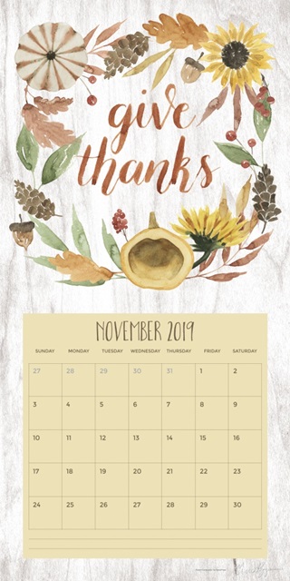 Self-Adhesive Art Calendar - November by Grace Popp