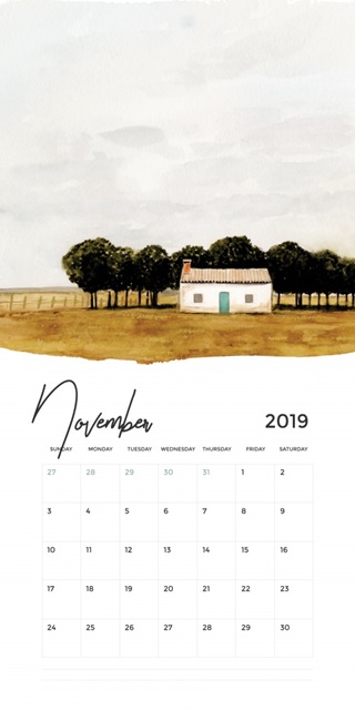 Self-Adhesive Art Calendar - November by Victoria Borges