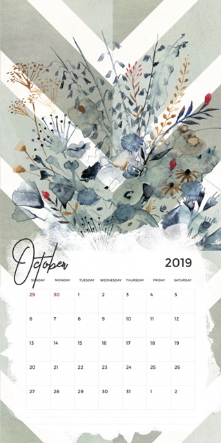 Self-Adhesive Art Calendar - October by Victoria Borges