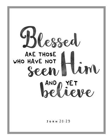 Handlettered Bible Verse - John 20:29