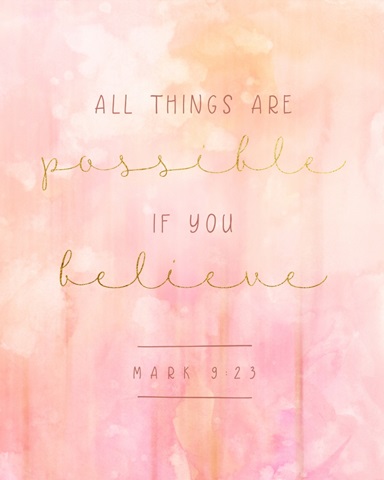 Handlettered Bible Verse - Mark 9:23