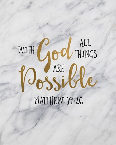 Handlettered Bible Verse - Matthew 19:26