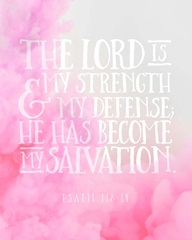 Handlettered Bible Verse - Psalm 118:14